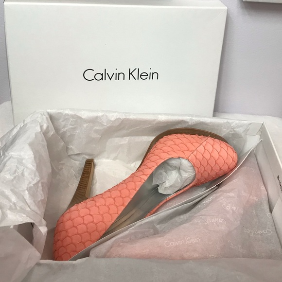Calvin Klein- KENDALL Fish Skin Heels - Picture 3 of 7